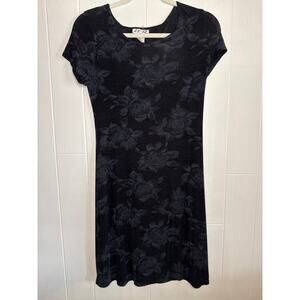 Vintage slinky dress with rose print size small Y2K